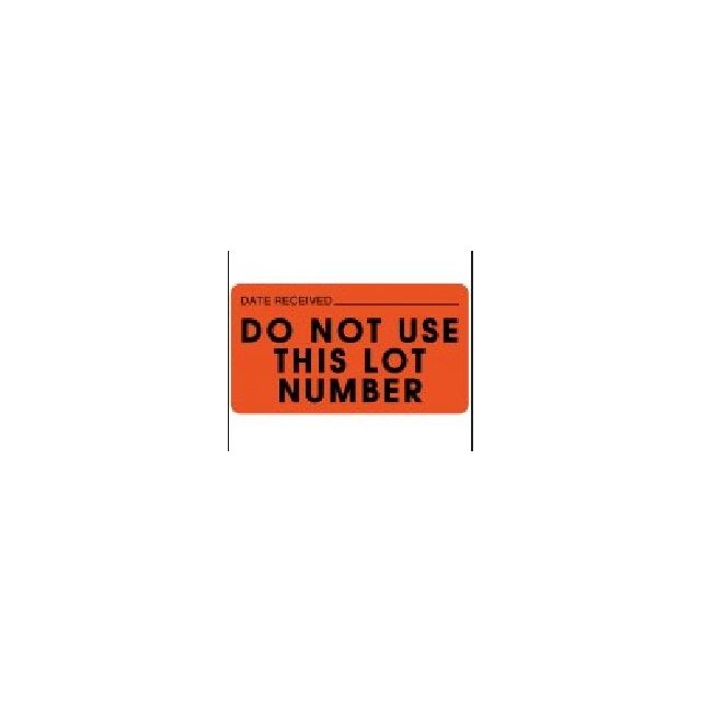 LABEL - 3 X 1-5/8 - DO NOT USE THIS LOT NUMBER - LR142-DS