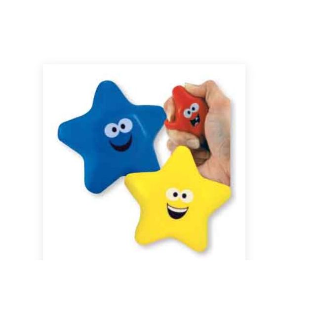 STAR SQUEEZE BALLS - ASSORTED COLORS - 12/PACK