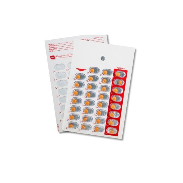 31 DOSE HEAT SEAL COUNTDOWN CARD - RED - 500/CASE