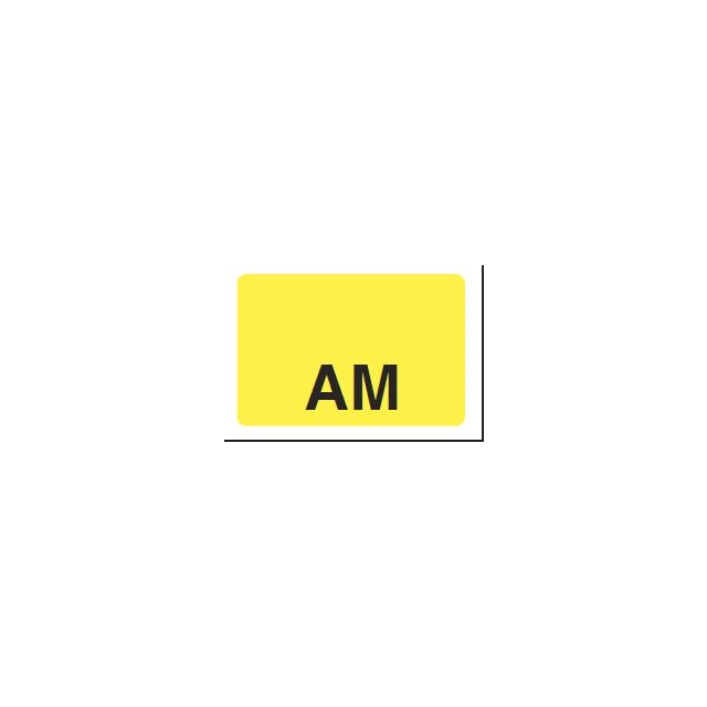 AM BLACK PRINT ON YELLOW - 125 X 1 - 1000/BOX - MT1.25AM-YEL2C