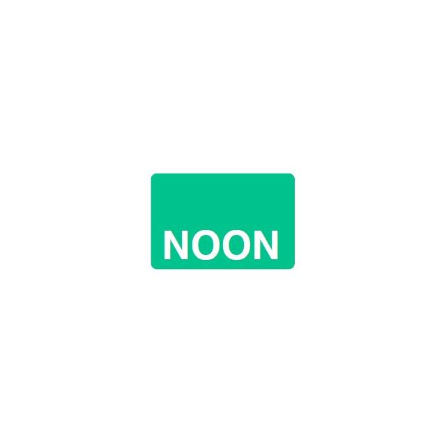 NOON REVERSE PRINT WHITE ON GREEN - 15 X 1 - 1000/BOX - MTNOON-GREEN1C