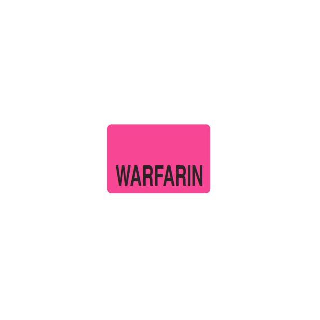WARFARIN BLACK PRINT ON PINK - 15 X 1 - 1000/BOX - MTWARF-PINK2C
