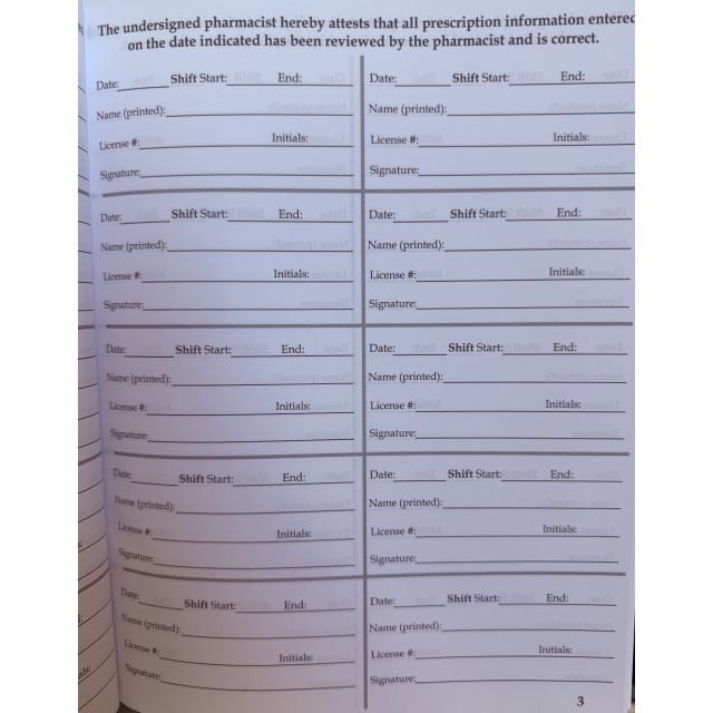 PHARMACIST DISPENSING LOG BOOK - NARC-BK-RPH