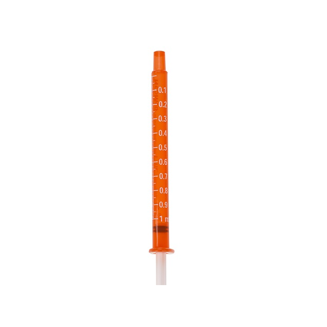 ORAL SYRINGE 1ML- AMBER W/WHITE MARKINGS W/TIP CAP
