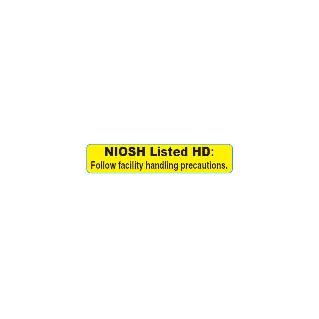 WARNING LABEL - NIOSH LISTED HD - 1-9/16 X 5/16 - NIOSH-HDAUX