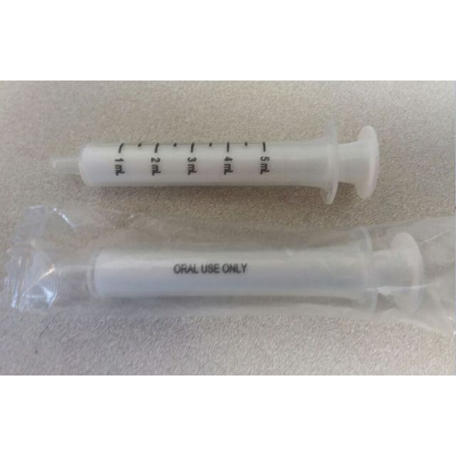 CLEAR ORAL DISPENSER WHITE PLUNGE 5 ML - 100/PACK - ORAL41-5ML