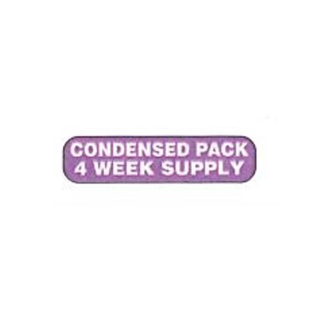 WARNING LABEL - 1-9/16 X 3/8 - CONDENSED PACK 4 WEEK SUPPLY - P-CONDENSED4