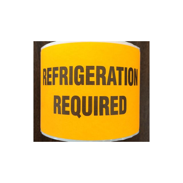 WARNING LABEL - 2-7/16 X 3-3/4 - REFRIGERATION REQUIRED - P-REFRIG