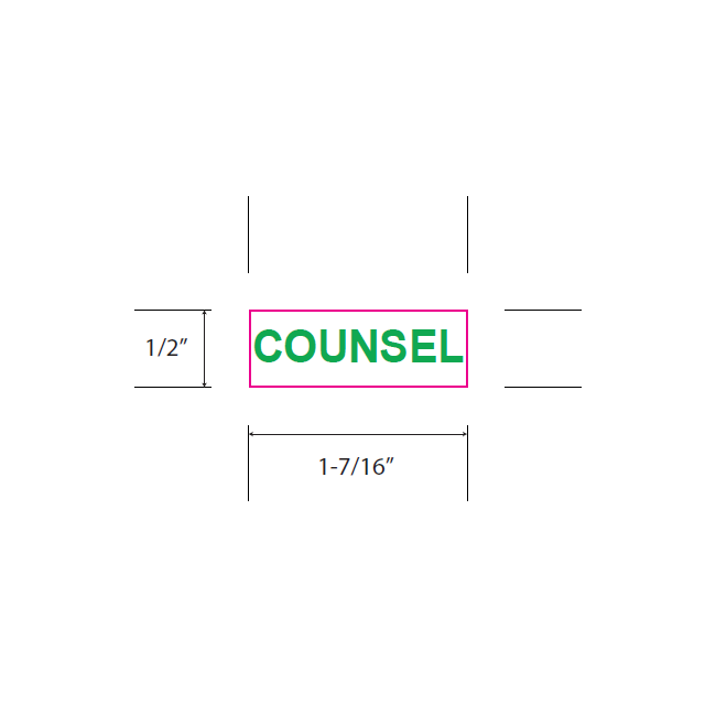 SELF-INKING STAMP, 9/16 x 1-1/2, COUNSEL