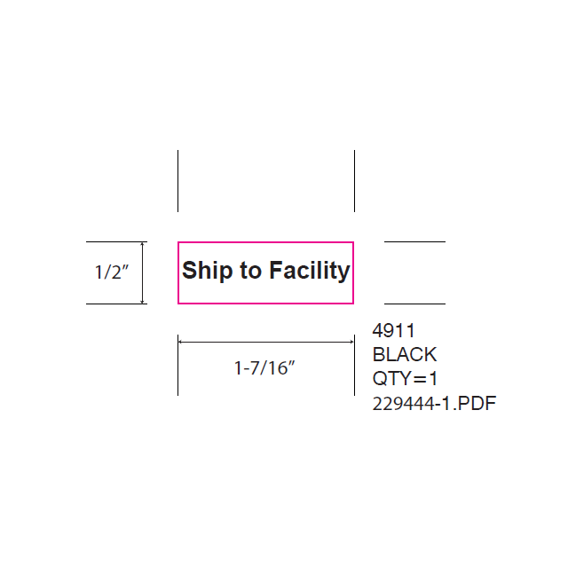 STAMP - SELF-INKING - 9/16 X 1-1/2 - SHIP TO FACILITY