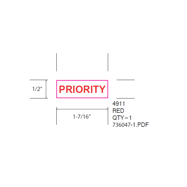 SELF-INKING STAMP, 9/16 x 1-1/2, PRIORITY - P4911PRIORITY