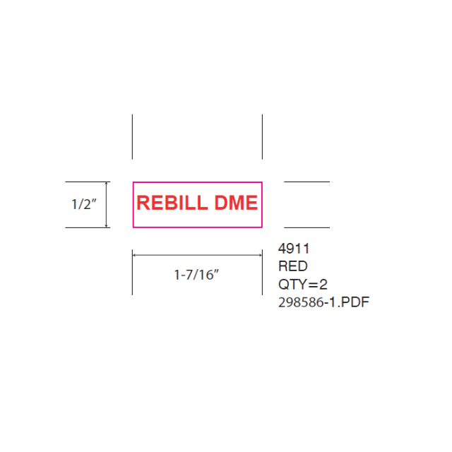 SELF-INKING STAMP, 9/16 x 1-1/2, REBILL DME