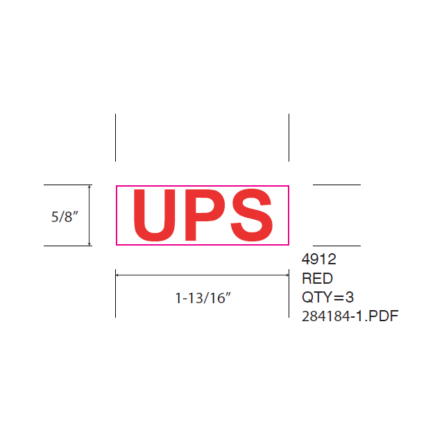 SELF-INKING STAMP, 3/4 x 1-7/8, UPS