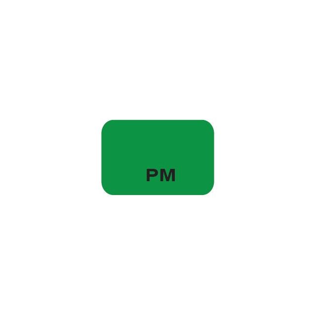 SHEETED LABELS PM BLACK PRINT ON GREEN - 15 X 1 - 1600/PACK - PM-GRN2C