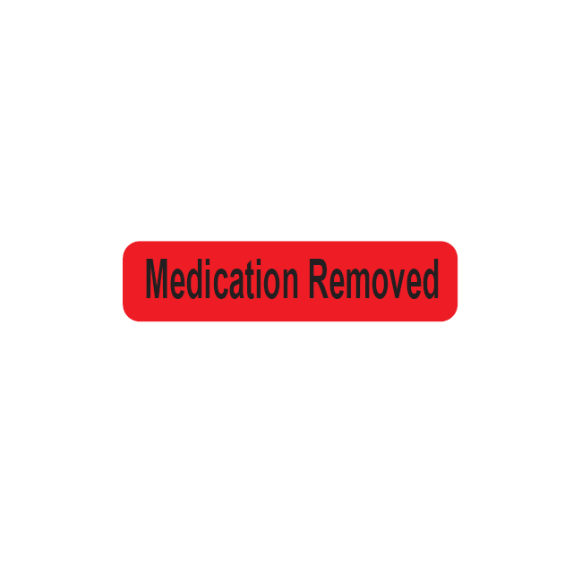 AUXILIARY LABEL - 1-9/16 X 3/8 MEDICATION REMOVED
