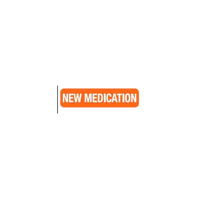 AUXILIARY LABEL - 1-9/16” X 3/8” -NEW MEDICATION