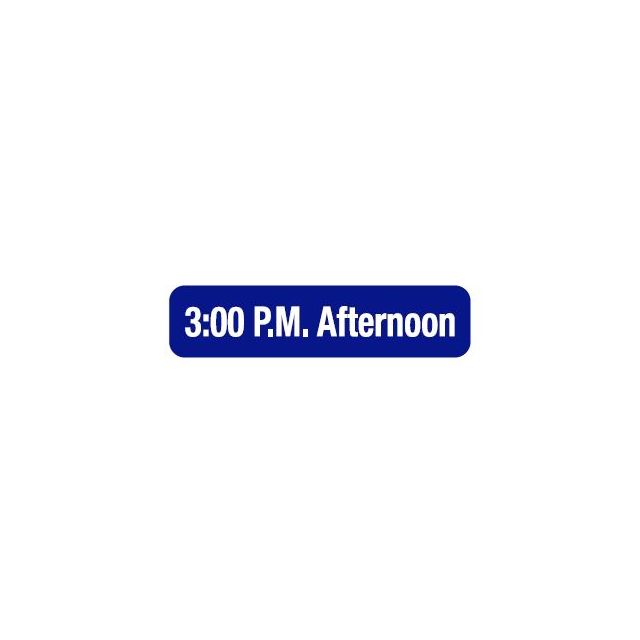 WARNING LABEL - 1-9/16” X 3/8” - 3:00 PM AFTERNOON