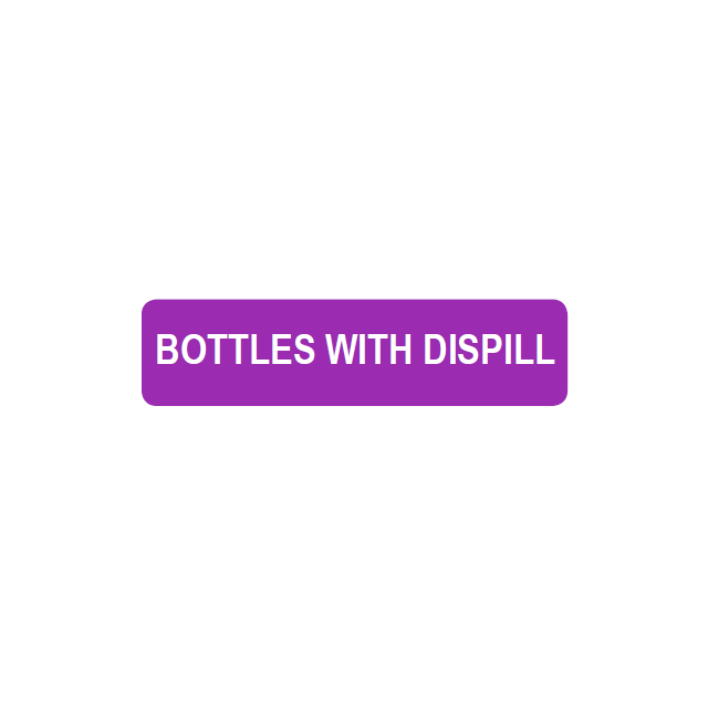WARNING LABEL - 3-1/2 X 7/8 - BOTTLES WITH DISPILL