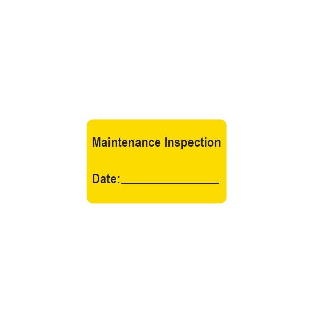 WARNING LABEL - 2-1/2 X 1-1/4 OVAL MAINTENANCE INSPECTION