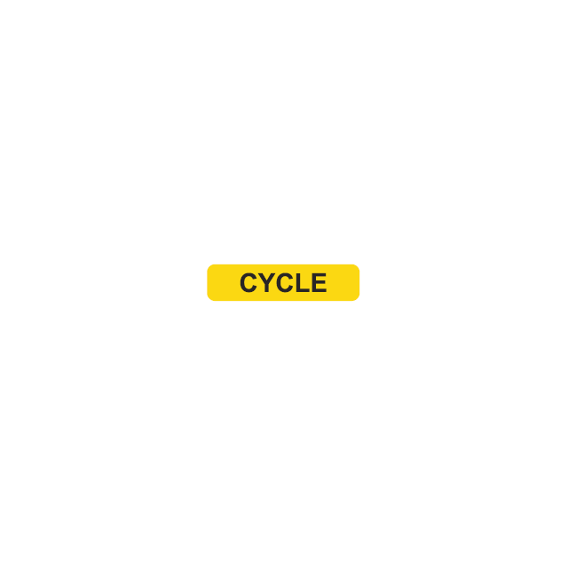 WARNING LABEL - 1-9/16” X 3/8” - CYCLE