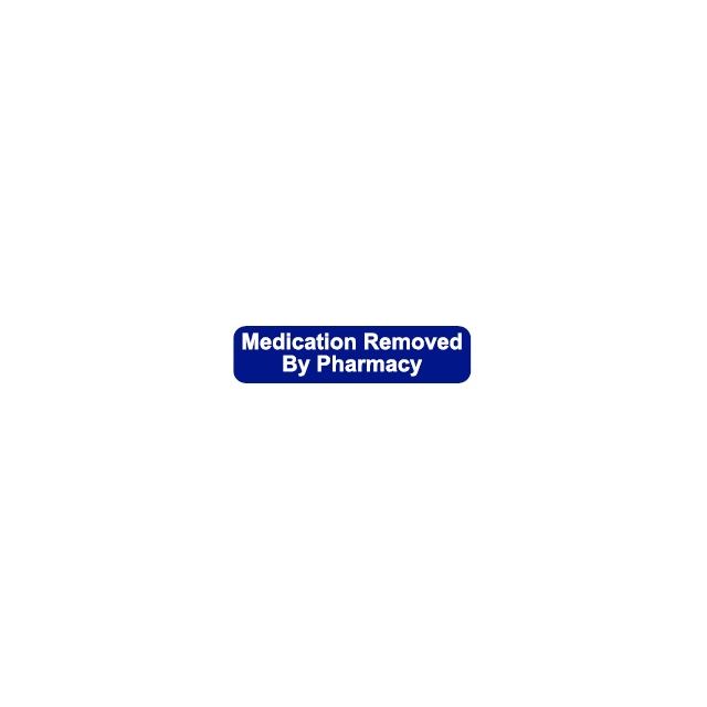 WARNING LABEL - 1-9/16” X 3/8” - MEDICATION REMOVED - PM1MEDREMOVED-BL