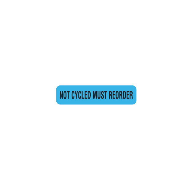 AUXILIARY LABEL - 1-9/16 X 3/8 - NOT CYCLED MUST REORDER - PM1NCMR-BLUE