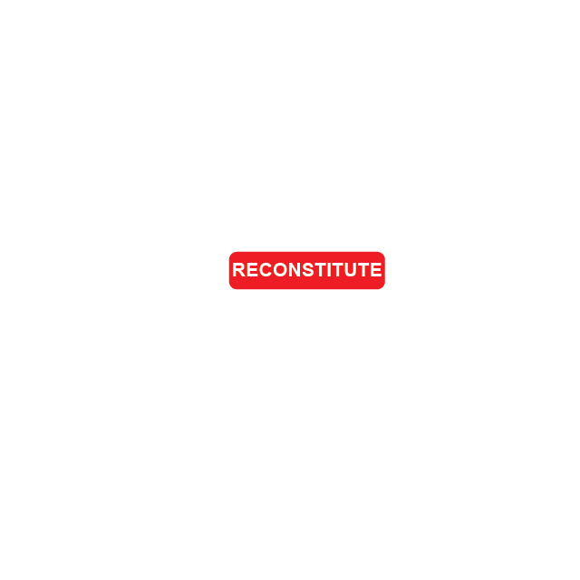 WARNING LABEL - 1-9/16” X 3/8” - RECONSTITUTE