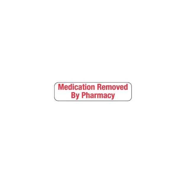 AUXILIARY LABEL - 1-9/16” X 3/8” - MEDICATION REMOVED - PM1REMOVED-DS