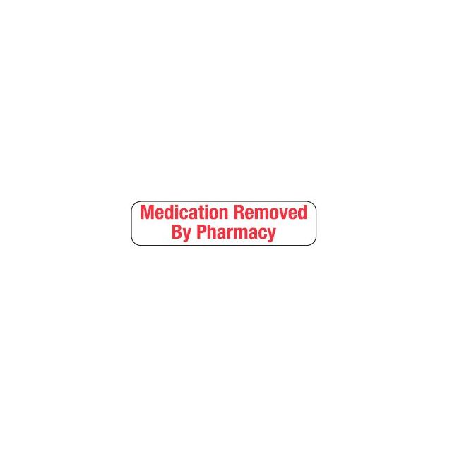 AUXILIARY LABEL - 1-9/16” X 3/8” - MEDICATION REMOVED