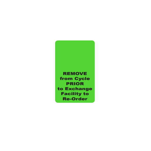 WARNING LABEL - 2-3/4 X 1-3/4 - REMOVE FROM CYCLE PRIOR