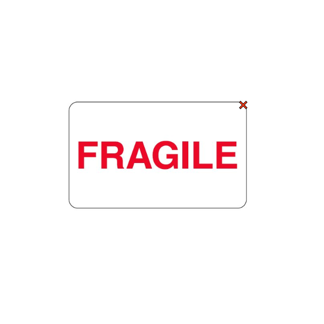 AUXILIARY LABEL - 2-1/2 X 1-1/2 - FRAGILE - PM8FRAGILE-DS