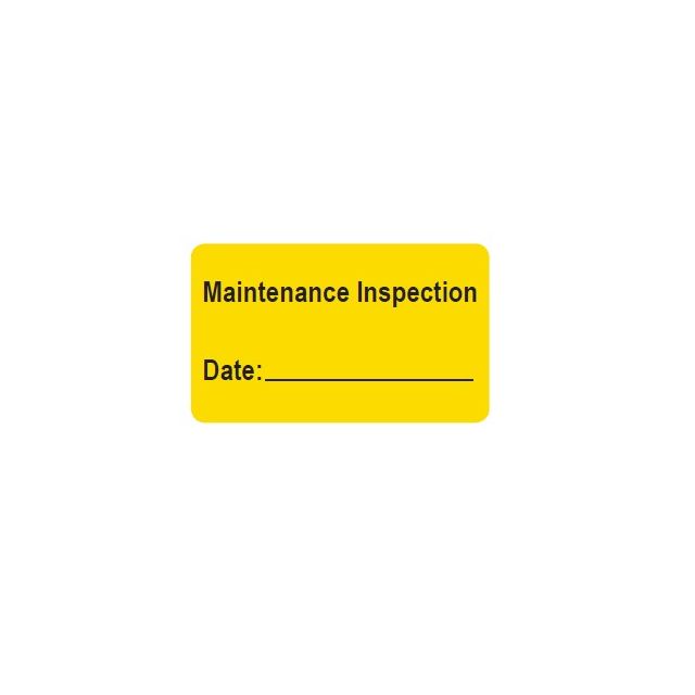 WARNING LABEL - 2-1/2 X 1-1/2 MAINTENANCE INSPECTION