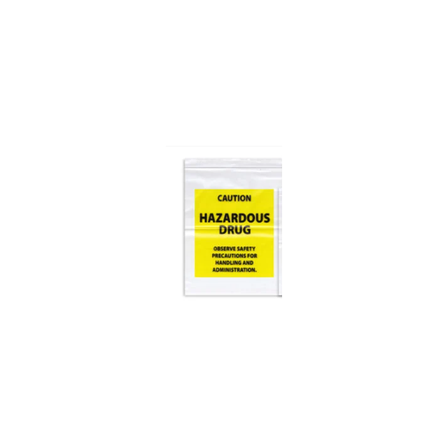 RECLOSABLE ZIP BAG - CAUTION HAZARDOUS DRUG 9 X 12 - 4ML - 1000/CASE - Q997
