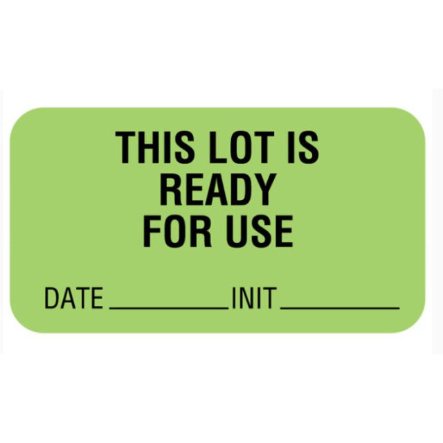 LABEL LOT READY FOR USE - QC223-DS