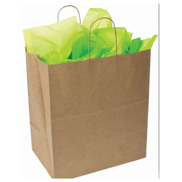 7 X 3-1/2 X 8 SUPER PRIME NATURAL KRAFT HANDLE SHOPPING BAGS