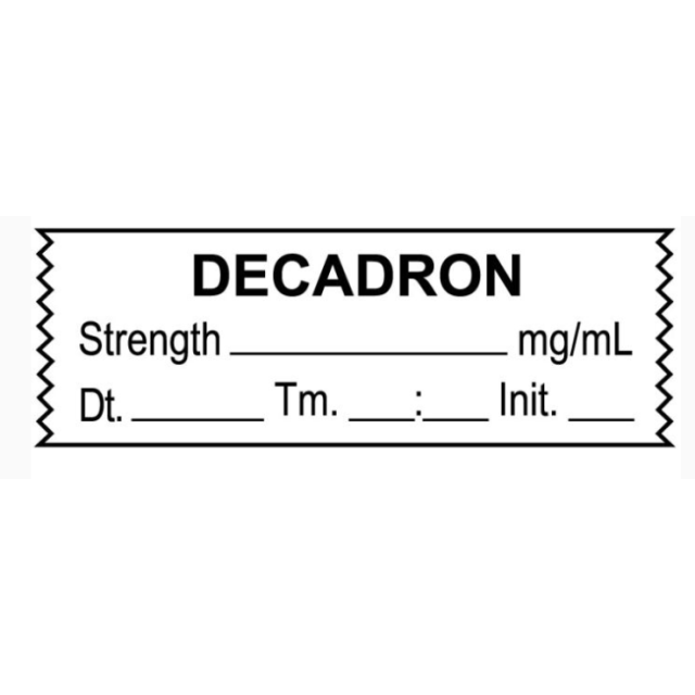 ANESTHESIA LABEL DECADRON MG/ML - 1/2 X 1 1/2