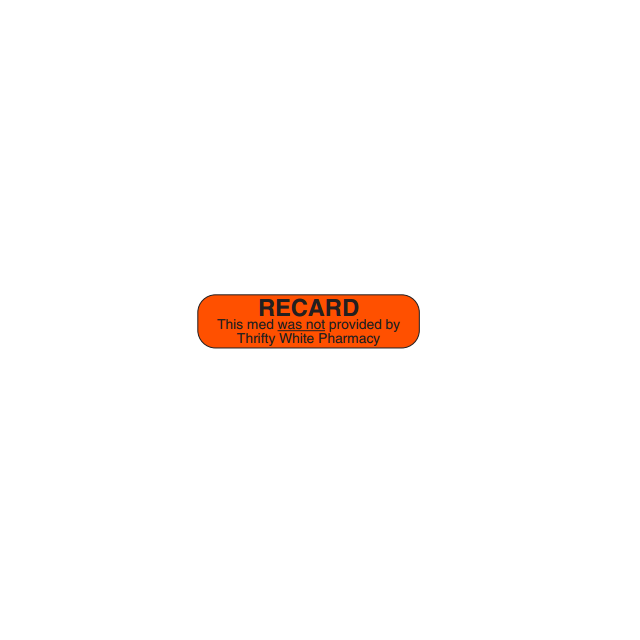 AUXILIARY LABEL - 1-9/16” X 3/8” - RECARD