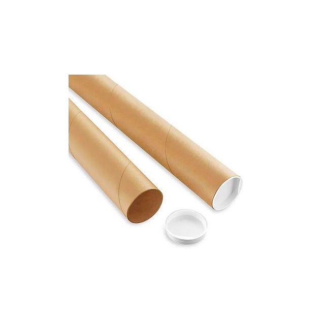 KRAFT MAILING TUBES - 2-1/2 x 96 WITH PLASTIC END CAPS - ULS17817