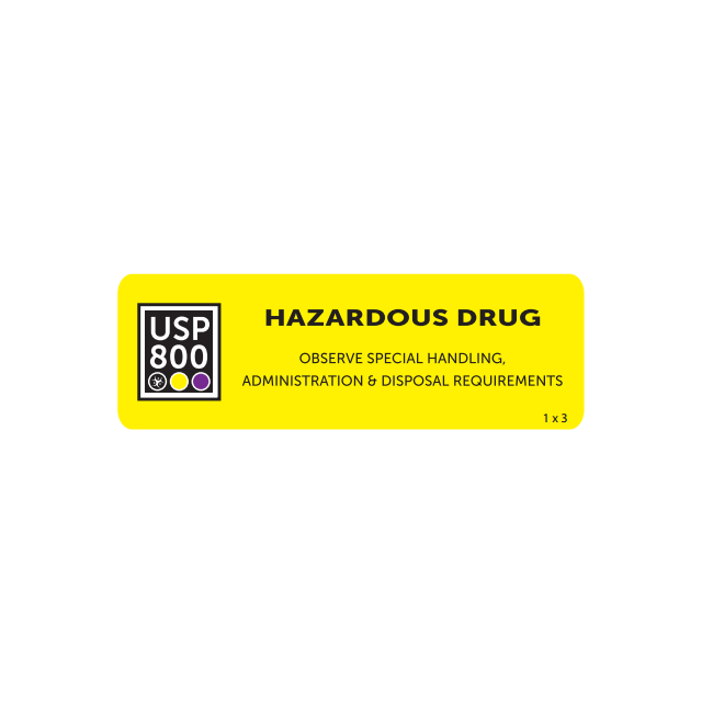 USP 800 HAZARDOUS DRUG LABEL - 3 X 1 - USP8003X1