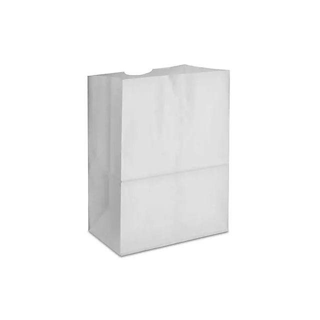 WHITE FLAT BOTTOM PAPER BAG - 1/6 BARREL - WSQJ16