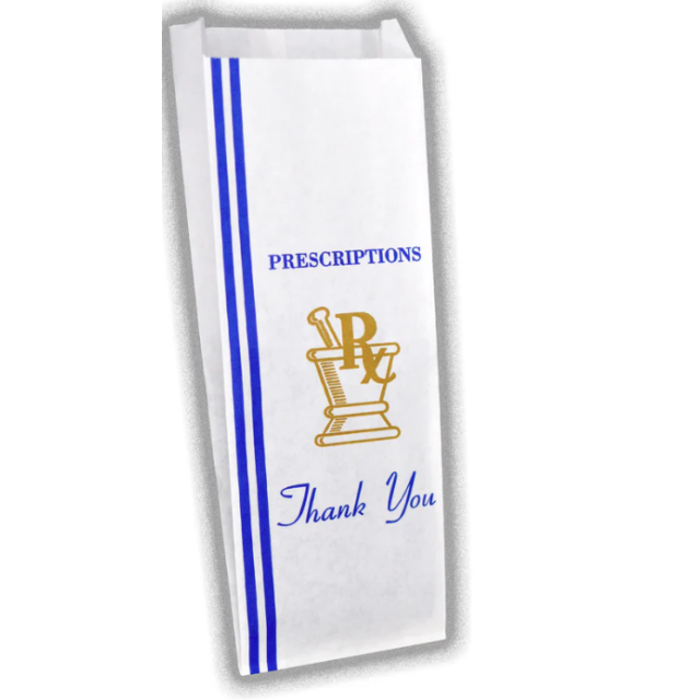 STOCK THANK YOU - 3-1/2 X 1-1/2 X 10 - RX BAG 21