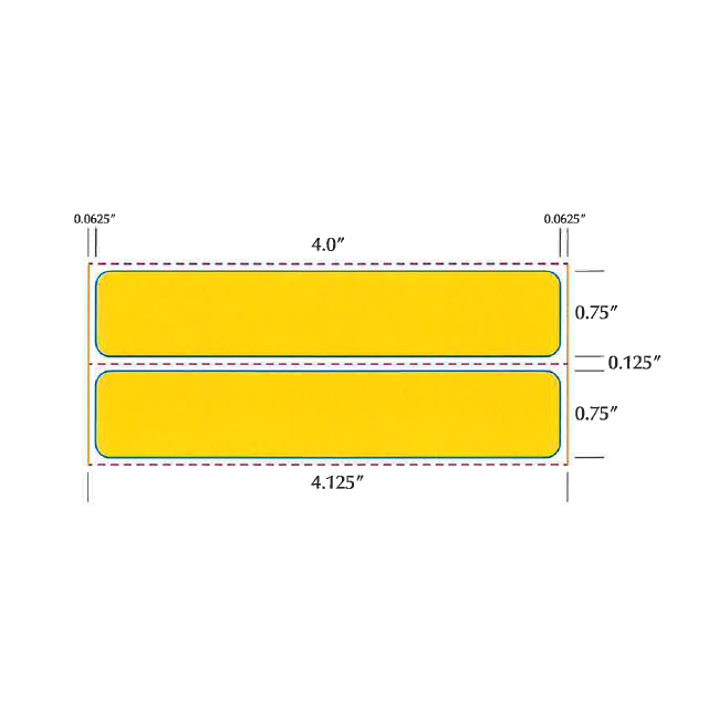 DIRECT THERMAL YELLOW LABEL 4 X 75