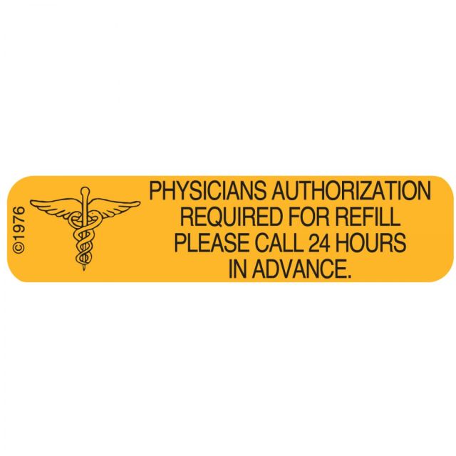 WARNING LABEL - 1-9/16 X 3/8 PHYSICIANS AUTHORIZATION REQUIRED - 192
