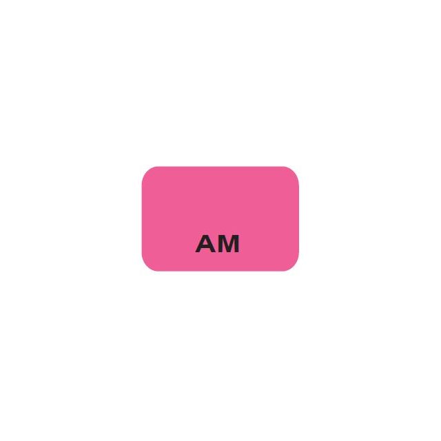 SHEETED LABELS AM BLACK PRINT ON PINK 15 X 1 1600/PACK - AM-PINK2C