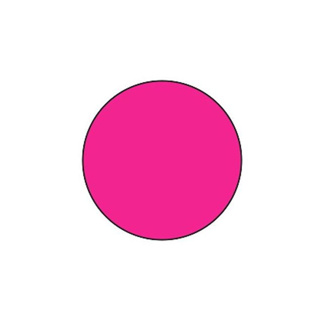 3/4 CIRCLE HIGH-VISIBILITY PINK FLOOD COATED LABEL - 1M/RL - CR.75-PINK