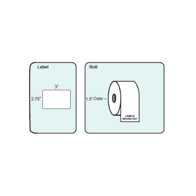 BLANK DIRECT THERMAL LABELS 3 WIDE  X 275 HIGH - DTADL3X2.75