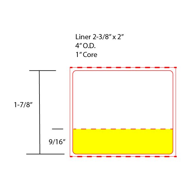 BLANK OPUS WITH YELLOW HIGHLIGHT DIRECT THERMAL LABELS 1000 LABELS/ROLL - DTOPUS-HIGH