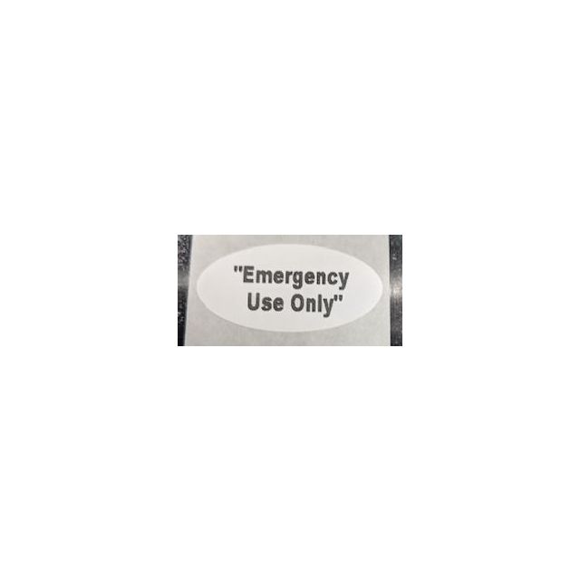 EMERGENCY USE ONLY LABEL - OVAL - 10/PK - EMER-USE