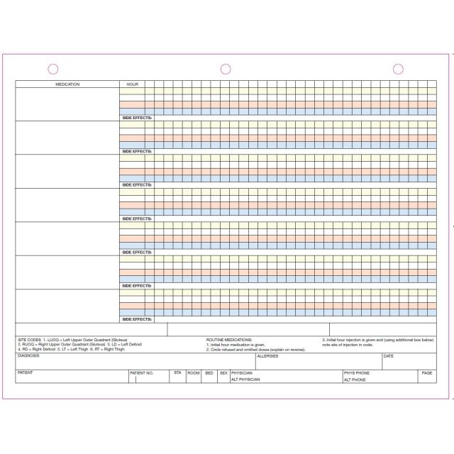 3 COLOR DISPILL MEDSHEET - 2000/CASE - G-3/1-MSDISPILL