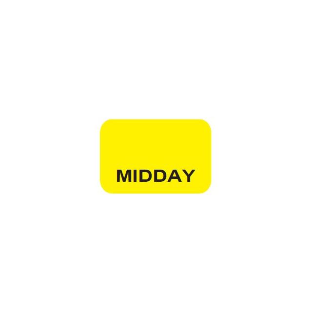 SHEETED LABELS MIDDAY BLACK PRINT ON YELLOW 15 X 1 1600/PK - MID-YEL2C